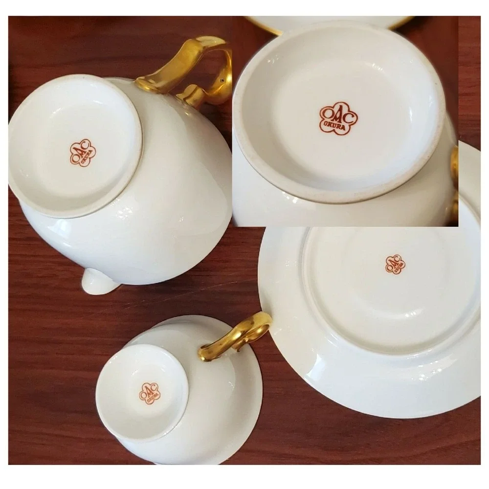 Okura OAC Espresso Tea Set Cups Sugar Creamer 18 Pcs Hand Made Japan Orig $1,200